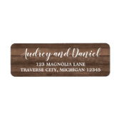 Rustic Wood Wedding Address Etiket (Voorkant)
