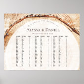 Rustic Wood Wedding Alfabetisch op achternaam Poster (Voorkant)