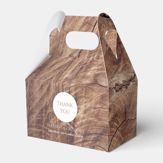 Rustic Wood Wedding Bedankdoosjes (Voorkant Zijde)