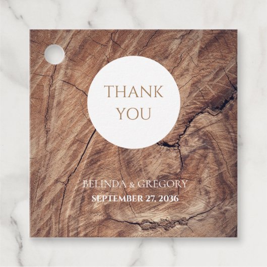 Rustic Wood Wedding Bedankjes Labels (Voorkant)