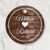 Rustic Wood Wedding Bedankt Bedankjes Labels (Achterkant)