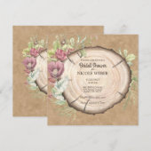 Rustic Wood Wedding Bridal Shower Kaart (Voorkant / Achterkant)
