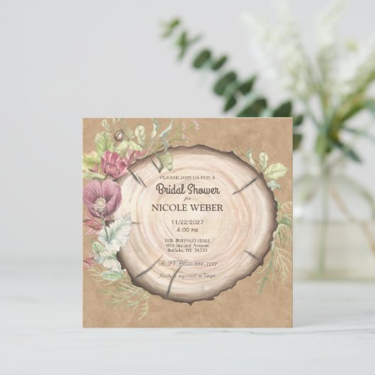 Rustic Wood Wedding Bridal Shower Kaart (Staand voorkant)