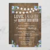 Rustic Wood Wedding Bridal Shower Kaart (Voorkant / Achterkant)