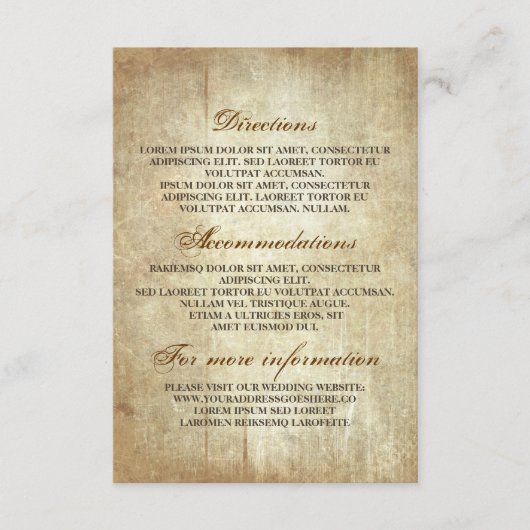 Rustic Wood Wedding Details - Informatie Informatiekaartje (Voorkant)