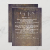 Rustic Wood Wedding Details Informatiekaartje (Voorkant / Achterkant)
