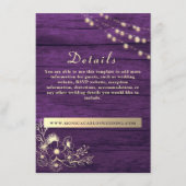 Rustic Wood Wedding Details Website Kaart (Voorkant)
