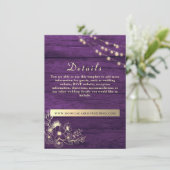 Rustic Wood Wedding Details Website Kaart (Staand voorkant)