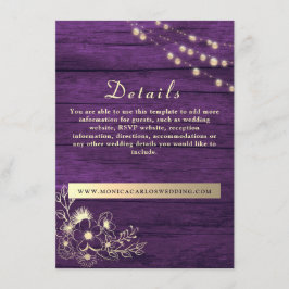 Rustic Wood Wedding Details Website Kaart