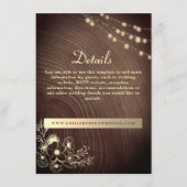Rustic Wood Wedding Details Website Kaart (Voorkant)