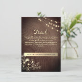 Rustic Wood Wedding Details Website Kaart (Staand voorkant)
