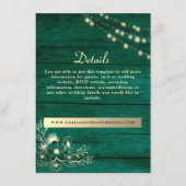 Rustic Wood Wedding Details Website Kaart (Voorkant)