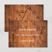  Rustic Wood Wedding Drink Voucher Kaart