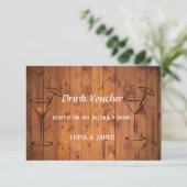  Rustic Wood Wedding Drink Voucher Kaart