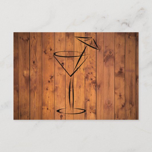  Rustic Wood Wedding Drink Voucher Kaart (Achterkant)