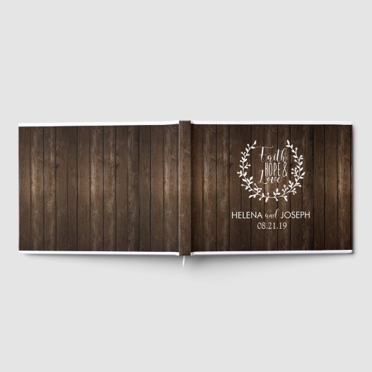 Rustic Wood Wedding Guestbook Gastenboek (Volledig)