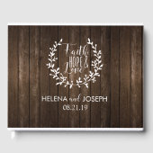 Rustic Wood Wedding Guestbook Gastenboek (Voorkant)