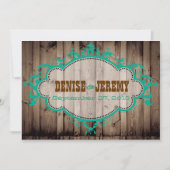 Rustic Wood Wedding Invitation Kaart (Voorkant)