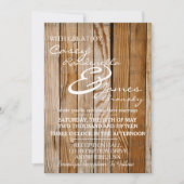 Rustic Wood Wedding Invitation Kaart (Voorkant)