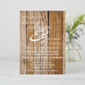 Rustic Wood Wedding Invitation Kaart (Staand voorkant)