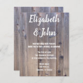 Rustic Wood Wedding Invitations Kaart (Voorkant / Achterkant)