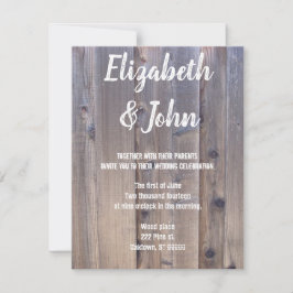 Rustic Wood Wedding Invitations Kaart