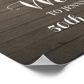 Rustic Wood Wedding Jubileum Welkom Poster (Hoek)