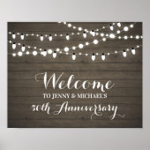 Rustic Wood Wedding Jubileum Welkom Poster (Voorkant)
