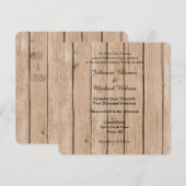 Rustic Wood Wedding Kaart (Voorkant / Achterkant)