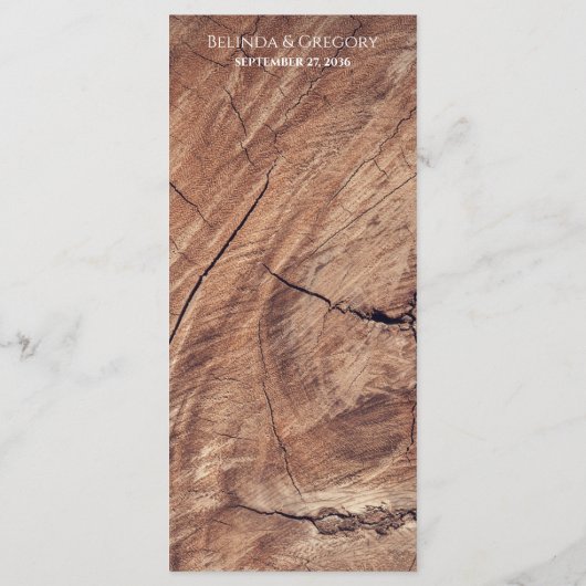 Rustic Wood Wedding Menu (Achterkant)