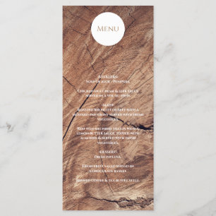 Rustic Wood Wedding Menu