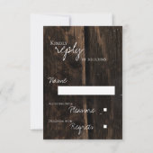 Rustic Wood Wedding met String Lights Reageer op RSVP Kaartje (Achterkant)