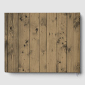 Rustic Wood Wedding Monogram | botanische krans Gastenboek (Achterkant)