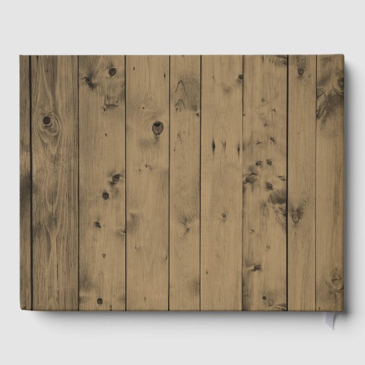 Rustic Wood Wedding Monogram | botanische krans Gastenboek (Achterkant)