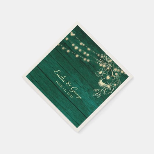 Rustic Wood Wedding Napkins Servet (Hoek)