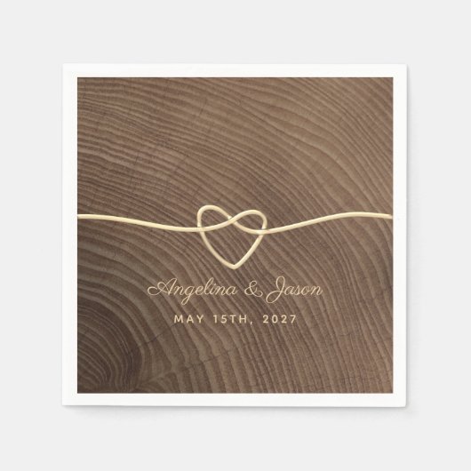 Rustic Wood Wedding Napkins Servet (Voorkant)