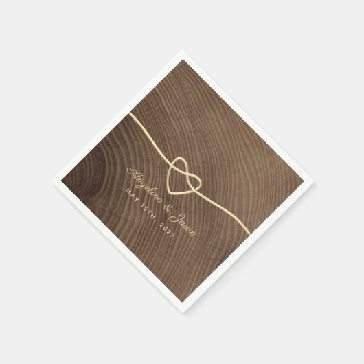 Rustic Wood Wedding Napkins Servet (Hoek)
