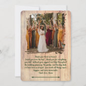 Rustic Wood Wedding Party Bedankt Fotobericht (Voorkant)