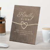 Rustic Wood Wedding Pedestal Sign Reclamebord Met Voetstuk (Insitu)