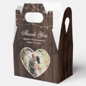 Rustic Wood Wedding Photo Bedankdoosjes (Geopend)