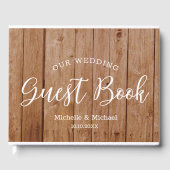 Rustic Wood Wedding Photo Gastenboek (Voorkant)