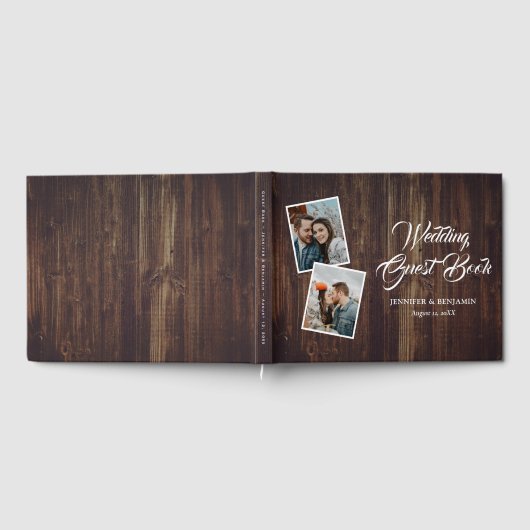 Rustic Wood Wedding Photo Guest Book Gastenboek (Volledig)