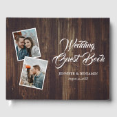 Rustic Wood Wedding Photo Guest Book Gastenboek (Voorkant)