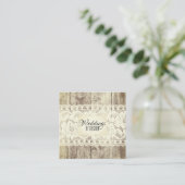 Rustic Wood Wedding Planner  Floral Lace Vierkante Visitekaartje (Staand voorkant)