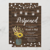Rustic Wood Wedding Postponed Notice Kaart (Voorkant / Achterkant)