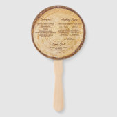 Rustic Wood Wedding Program Brown Handwriting Handwaaier (Achterkant)