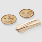 Rustic Wood Wedding Program Brown Handwriting Handwaaier (Niet-gemonteerd)