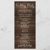Rustic Wood Wedding Programme Programmakaart (Achterkant)