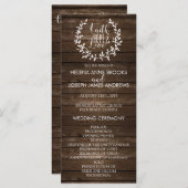 Rustic Wood Wedding Programme Programmakaart (Voorkant / Achterkant)