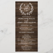 Rustic Wood Wedding Programme Programmakaart (Voorkant)